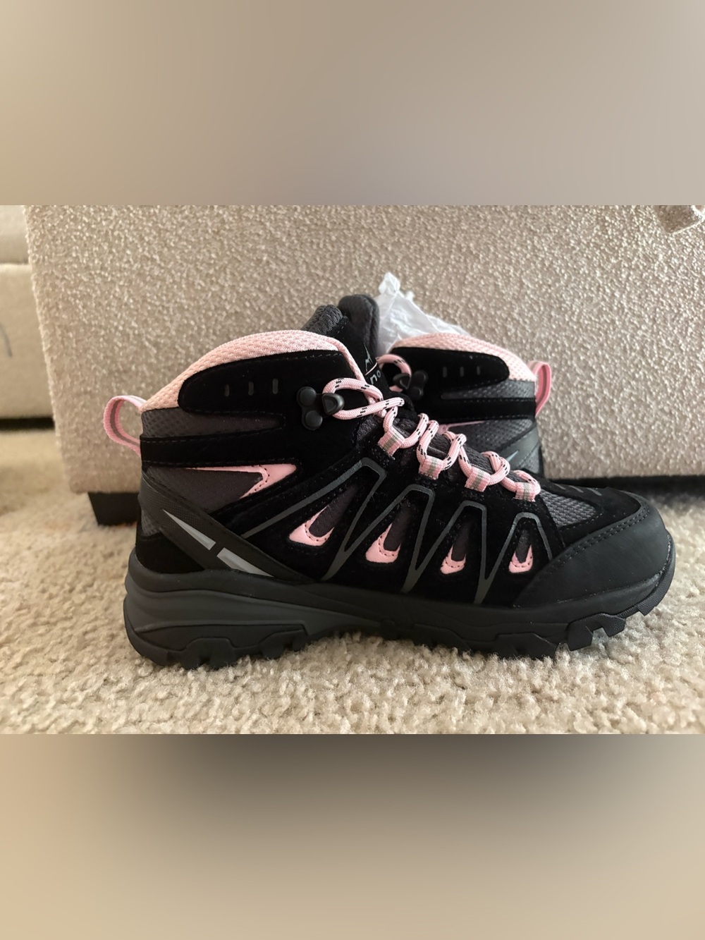 Black and Light Pink Trail Sneakers